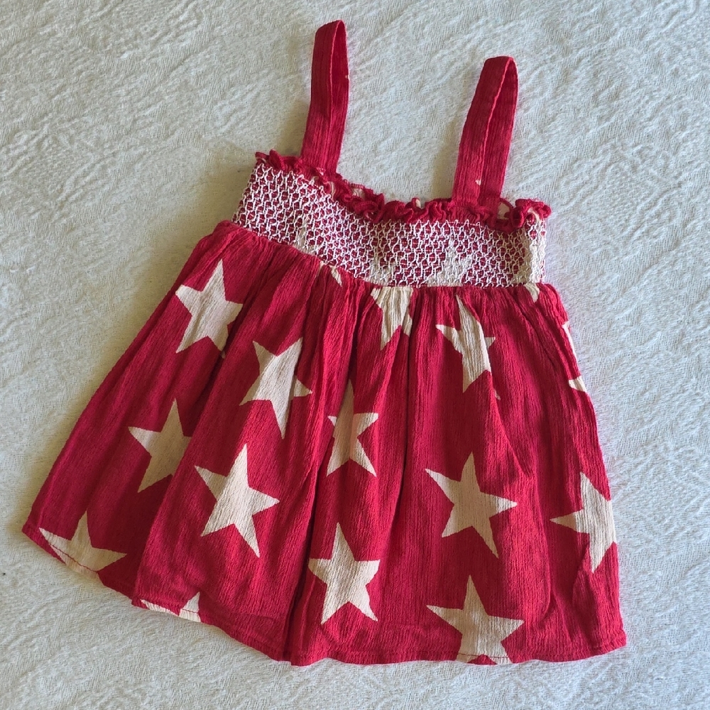 True Craft Red and White Stars Fourth Of July Top - 18 Months